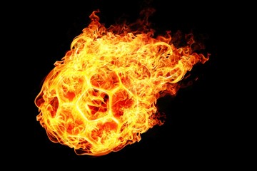 Fototapeta premium burning soccer football abstract background