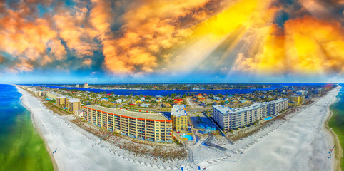 Fort Walton Beach aeial view at sunset © jovannig