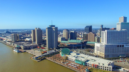 NEW ORLEANS, LA - FEBRUARY 2016: Aerial city view. New Orleans a