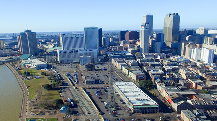 NEW ORLEANS, LA - FEBRUARY 2016: Aerial city view. New Orleans a