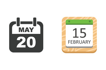 Vector calendar icon set.