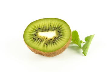 Obraz na płótnie Canvas whole and sliced kiwi, healthy food, tropical fruit