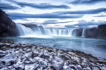 Acrylglas douchewanden met foto Badkamer Godafoss waterval in IJsland