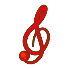 cartoon treble clef musical paper icon vector illustration eps 10