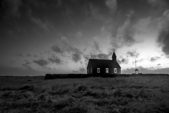 Old countryside church in Iceland