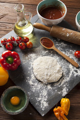 Fresh an tasty homemade pizza preparation