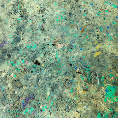 Fototapeta na wymiar Dirty paint mess floor background