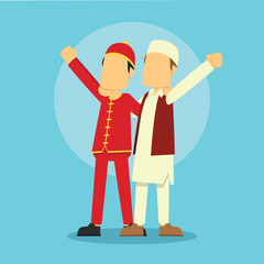chinese man and muslim man be friend