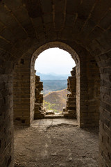 Fototapeta na wymiar Exit to a watchtower on the Great Wall of China