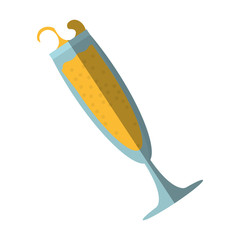 glass cup champagne bubbles shadow vector illustration eps 10