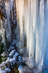 picture of icicles from a waterfall