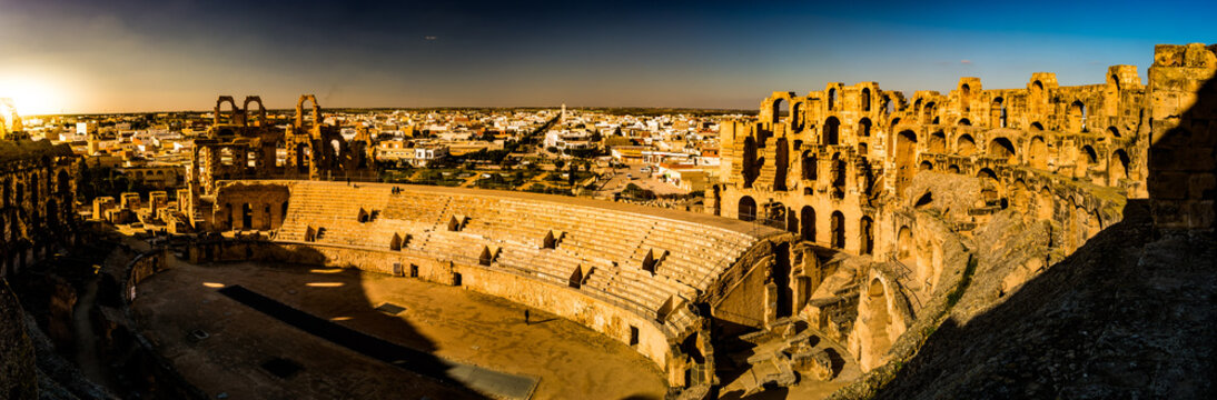 Ruins of the largest colosseum in in North Africa. El Jem,Tunisia.