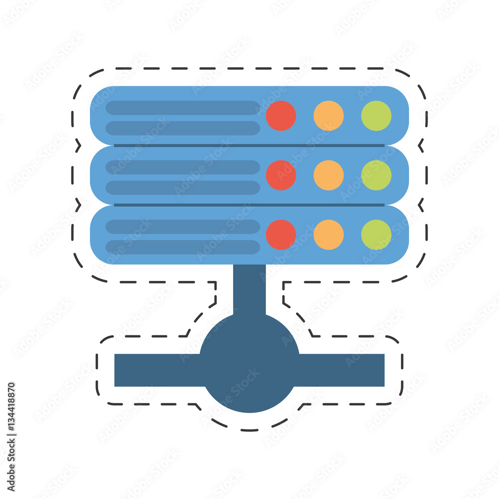 Poster data server computer storage system vector illustration eps 10