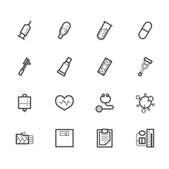 Hospital black icon set on white background.