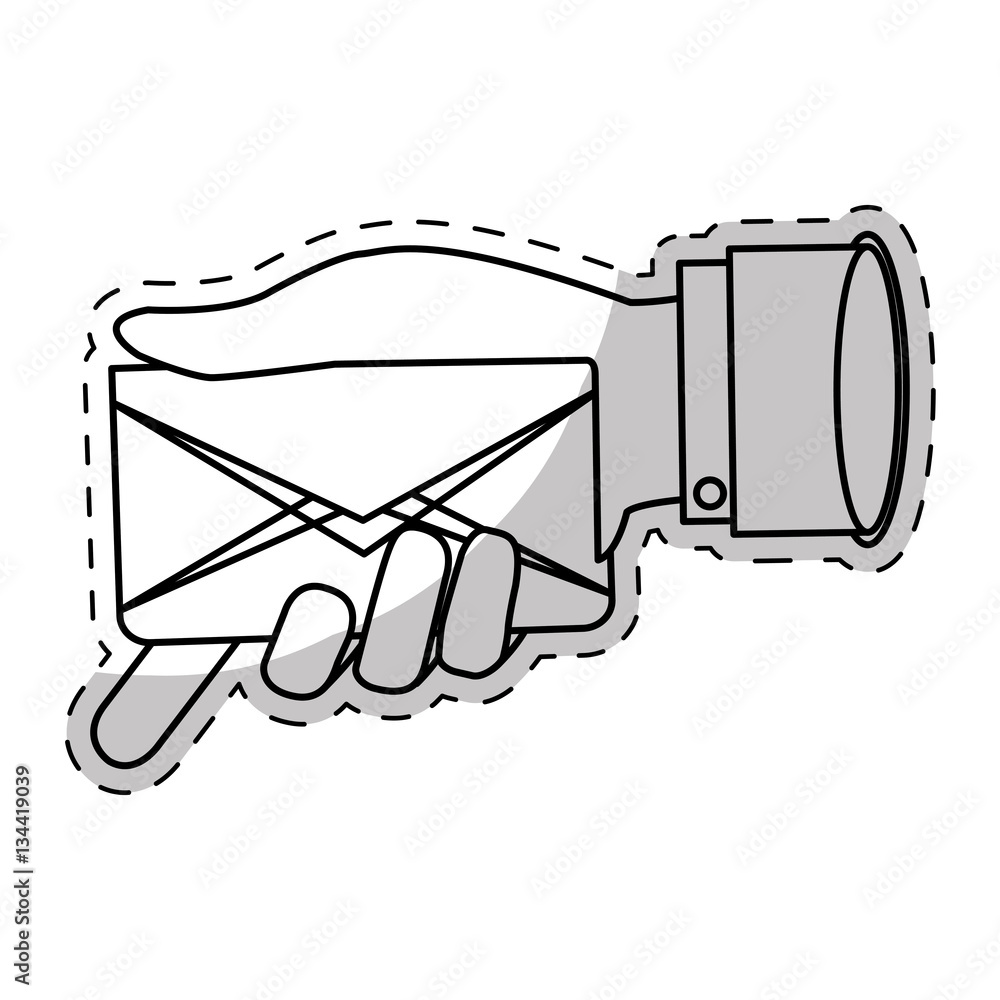 Poster message envelope mail icon image sticker vector illustration design