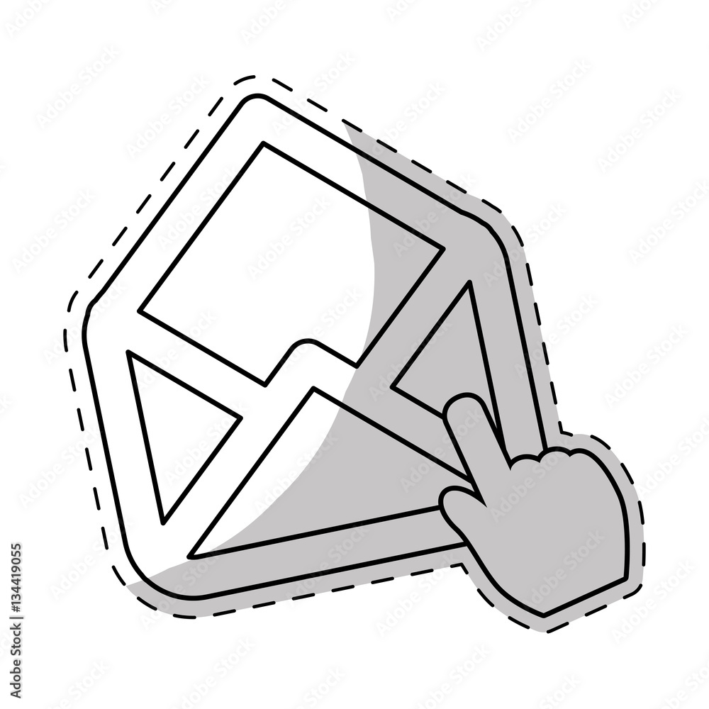 Poster message envelope mail icon image sticker vector illustration design