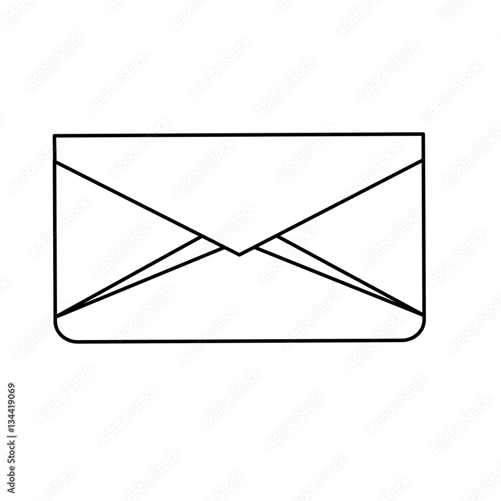 Poster message envelope mail icon image simple black line vector illustration design