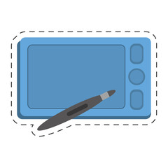 smartphone technology pen digital touchscreen vector illustration eps 10