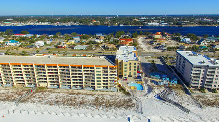FORT WALTON, FL - FEBRUARY 2016: Aerial view of city and coat. F
