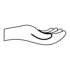open hand sideview icon image vector illustration design 