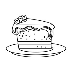 delicious cake sweet icon vector illustration design