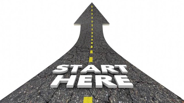 Start Here Beginning Line Road Words 3d Animation