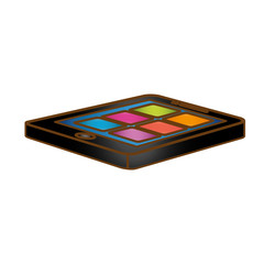 smarthphone with app thumbnails on screen icon image vector illustration design 