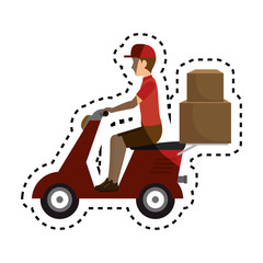 delivery motorcycle service icon vector illustration design