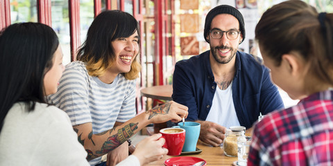 Group Of People Drinking Coffee Concept