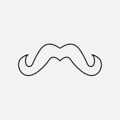 Mustache vector on white background