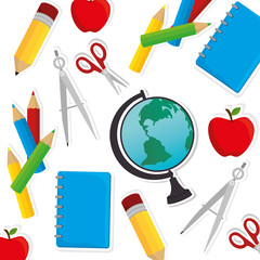 set school supplies icons vector illustration design