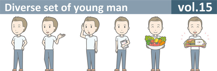 Diverse set of young man, EPS10 vol.15