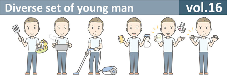 Diverse set of young man, EPS10 vol.16
