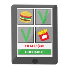 Online food ordering on tablet