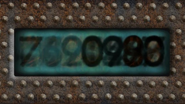 Rusty Digital  Counter on Steam Punk Background  -   Looping Video Footage 