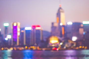 Blurred abstract background of cityscape at sea harbour hong kon © weedezign