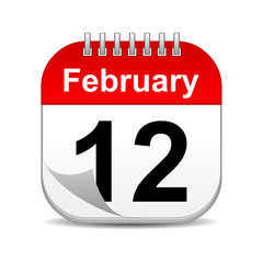 Fototapeta premium February 12 on calendar icon 