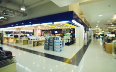 Fototapeta premium Abstract blur In The Shopping Mall for background, Color tone effect.