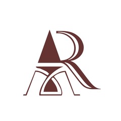 initial letter AR dark brown color  logo vector
