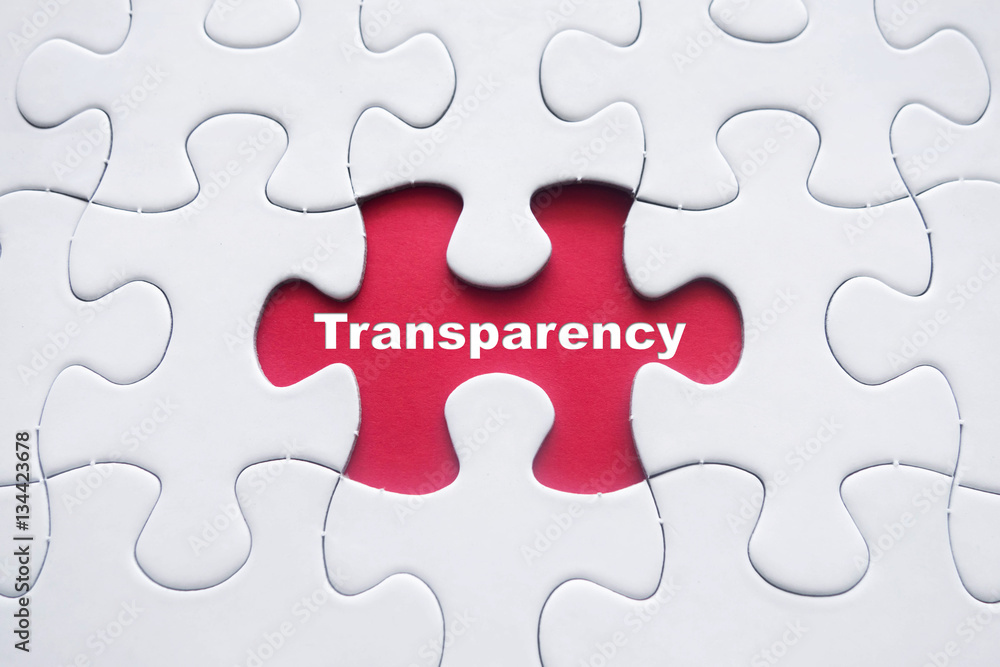 Wall mural missing puzzle with transparency word