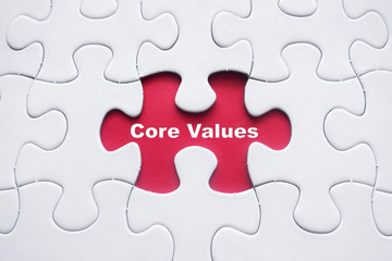 Missing puzzle with Core Values word