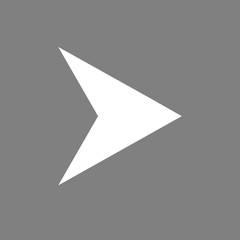 arrow navigator icon. Image style is a flat icon symbol on a rou