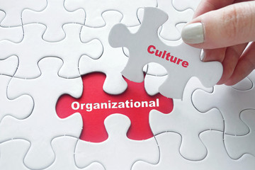 Organizational Culture on jigsaw puzzle - obrazy, fototapety, plakaty