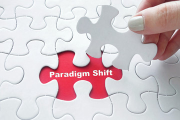 Paradigm Shift on jigsaw puzzle - obrazy, fototapety, plakaty