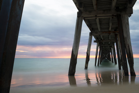 Pastel Sunset from Under the Port Noarlunga Jetty, SA - Angled