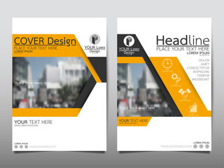 Yellow technology flyer cover business brochure vector design, Leaflet advertising abstract background, Modern poster magazine layout template, Annual report for presentation.