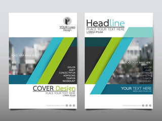 Blue and green flyer cover business brochure vector design, Leaflet advertising abstract background, Modern poster magazine layout template, Annual report for presentation.