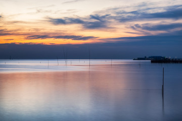 Beautiful coast sea tranquil at twilight