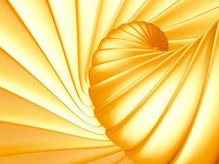 Golden abstract stripe spiral background