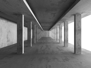 Dark Empty Concrete Basement Room Interior Background